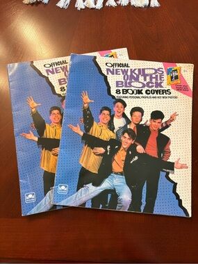 New Kids On The Block 1990 Set of 2 Paper Book Cover Sets